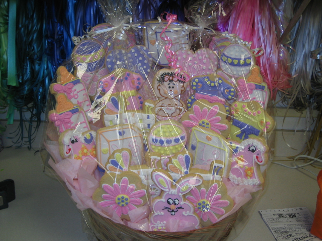 NEW BABY GIRL LARGE BASKET WRAPPED